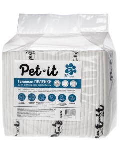 Пеленки для животных одноразовые впитывающие белые 45х60 см 30 шт Pet-it