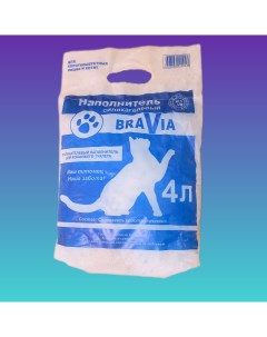 Наполнитель для кошачьих туалетов Premium впитывающий силикагелевый 4 л 1 3 кг Bravia