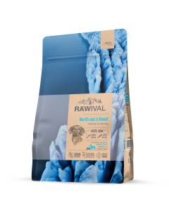 Сухой корм для собак для средних и крупных пород лосось и сельдь 0 75 кг Rawival