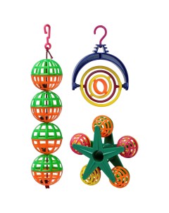 Игрушка для птиц набор из шариков подвески и карусели Nobrand