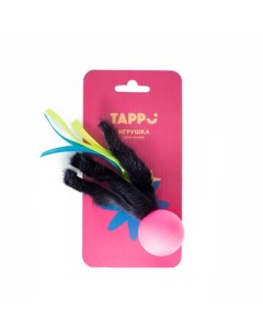 Игрушка для кошек Tappi Нолли мяч с хвостом из натурального меха норки и лент Nobrand