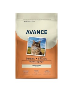 Сухой корм с индейкой и бурым рисом для взрослых кошек 400 г Avance