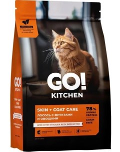 Сухой корм для кошек для всех возрастов с лососем 3 63 кг Go kitchen