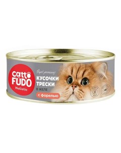 Влажный корм Holistic Кусочки трески с форелью в желе для кошек 80 г х 8 шт Cattofudo