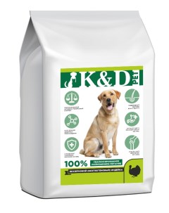 Сухой корм для собак для средних и крупных пород беззерновой индейка 16 кг K&d pet