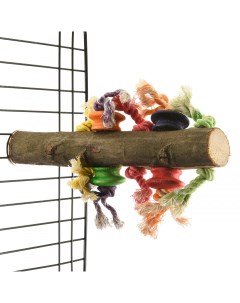 Жердочка для птиц Жердь с игрушками дерево 30x5см Happy bird