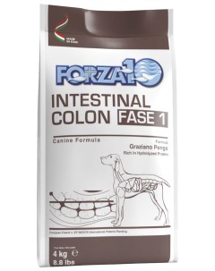 Сухой корм для взрослых собак всех пород Intestinal Colon Fase 1 4 кг Forza10