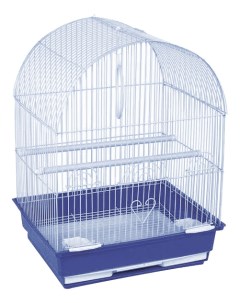 Клетка для птиц 4000 35 х 28 х 46 см синяя решетка синий поддон Триол