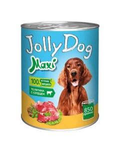 Влажный корм Jolly Dog с телятиной и сердцем для собак 850 г Зоогурман