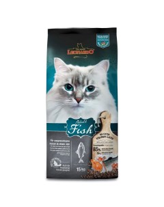 Сухой корм для кошек Adult Fish рыба и рис 15кг Leonardo