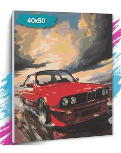 Картина по номерам Красная машина GK0263 Холст на подрамнике 40х50 см Tt