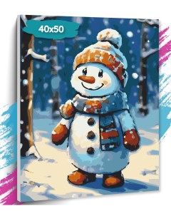 Картина по номерам Снеговик GK0269 Холст на подрамнике 40х50 см Tt
