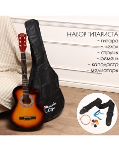 Набор гитариста 10375867 ML 50A SB гитара чехол струны ремень каподастр Music life