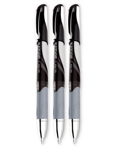 Гелевая ручка черная 0 7 мм BIZ GEL23 BLACK 3B 3 штуки Flexoffice