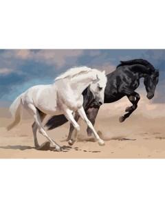 Картина по номерам на холсте Скачущие лошади 8785 Г 60x40 Nobrand