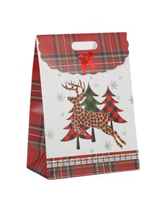 Пакет подарочный 35 5 x 20 5 x 49 5 см Decoro scozzese Due esse christmas