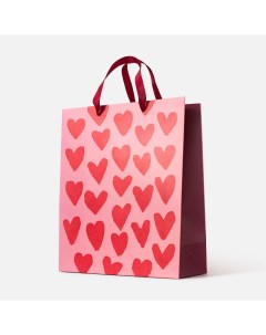 Подарочный пакет сердце розовый 26x32 см 1 шт Самокат