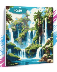 Картина по номерам Водопады GK0408 Холст на подрамнике 40х50 см Tt