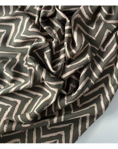 Ткань штапель зигзаг 07454 хаки отрез 100x142 см Mamima fabric