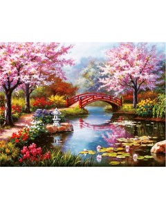 Алмазная мозаика Японский сад 30х40 см Остров сокровищ