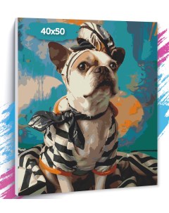 Картина по номерам Собака в одежде GK0415 Холст на подрамнике 40х50 см Tt