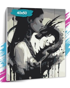 Картина по номерам Девушка и дракон GK0290 Холст на подрамнике 40х50 см Tt