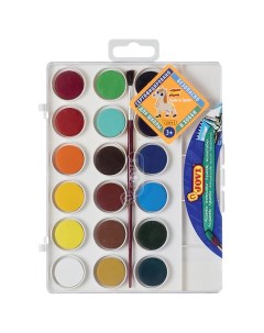 Краски акварельные 18 цветов с кистью пластиковая коробка европодвес 80018 2 шт Jovi