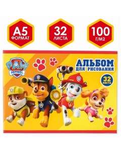 Альбом для рисования А5 32 листа Paw Patrol мел карт Nobrand