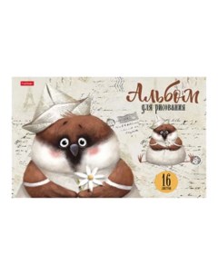 Альбом для рисования А4 16л Зоозаврики скрепка обложка мелованный картон Hatber