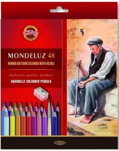 Карандаши цветные 48 цветов Mondeluz Old Man акварельные деревянные художествен Koh-i-noor