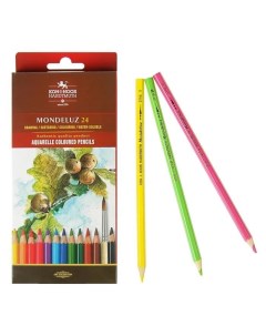 Карандаши цветные акварельные для рисования Mondeluz 3718 набор из 24 цвето Koh-i-noor