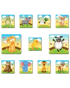 Деревянные пазлы Кубик для малышей обучающая игра 26 деталей Active puzzles