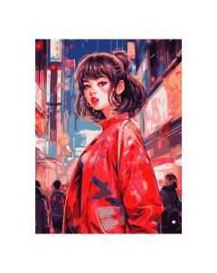 Картина по номерам Девушка в Токио РХ 169 на подрамнике 30x40см Лори