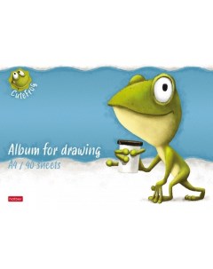 Альбом для рисования А4 40 листов на скрепке Лягушонок Ден Hatber