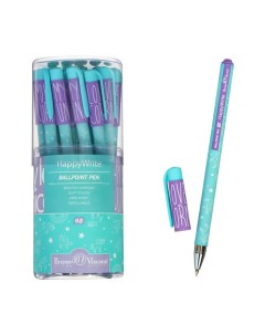 Ручка шариковая HappyWrite Зефирные животные Единорог и радуга 0 5 мм синие чернила Bruno visconti