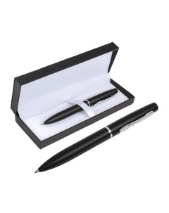 Ручка подарочная шариковая Графит в кожзам футляре поворотная чёрно серебристый корпу Calligrata