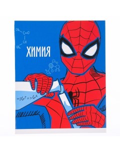 Тетрадь предметная 48 листов клетка Химия Человек паук Marvel