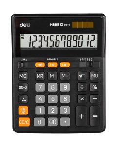 Калькулятор настольный Deli EM888 черный 12 разр Nobrand
