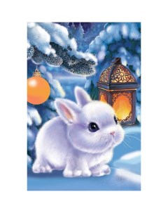 Картина по номерам на холсте с подрамником Кролик с фонариком 20х30 см Nobrand