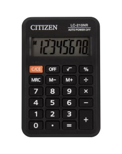 Калькулятор LC 210NR черный Citizen
