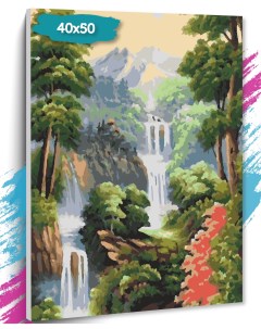 Картина по номерам Райский водопад GK0066 холст на подрамнике 40х50 см Tt