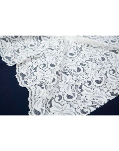 Ткань PIZZO03 Кружево белое с кордом с блеском отрез 320x140 см Unofabric