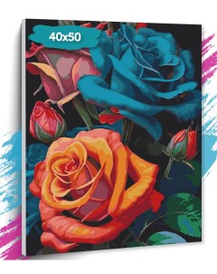 Картина по номерам Розы GK0226 Холст на подрамнике 40х50 см Tt