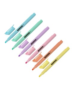 Набор текстовыделителей High Liner Pastel линия 1 4 мм 6 цветов Kores
