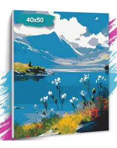Картина по номерам Горный пейзаж GK0256 Холст на подрамнике 40х50 см Tt