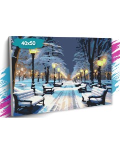 Картина по номерам Зимний парк GK0270 Холст на подрамнике 40х50 см Tt