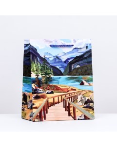 Пакет подарочный Отдых в горах 18х22 3х10 см Арт-дизайн