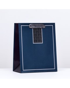 Пакет подарочный Текстура темно синий 18х22 3х10 см Арт-дизайн