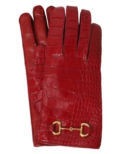 Перчатки из кожи аллигатора Gucci