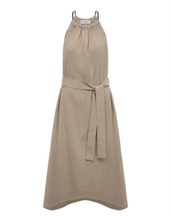 Платье изо льна и вискозы Brunello cucinelli